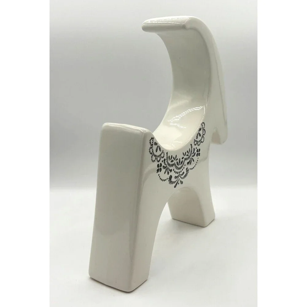 Ikea‎ Vinter 2020 White Ceramic Goat Figurine w/ Black Detail Scandinavian HTF